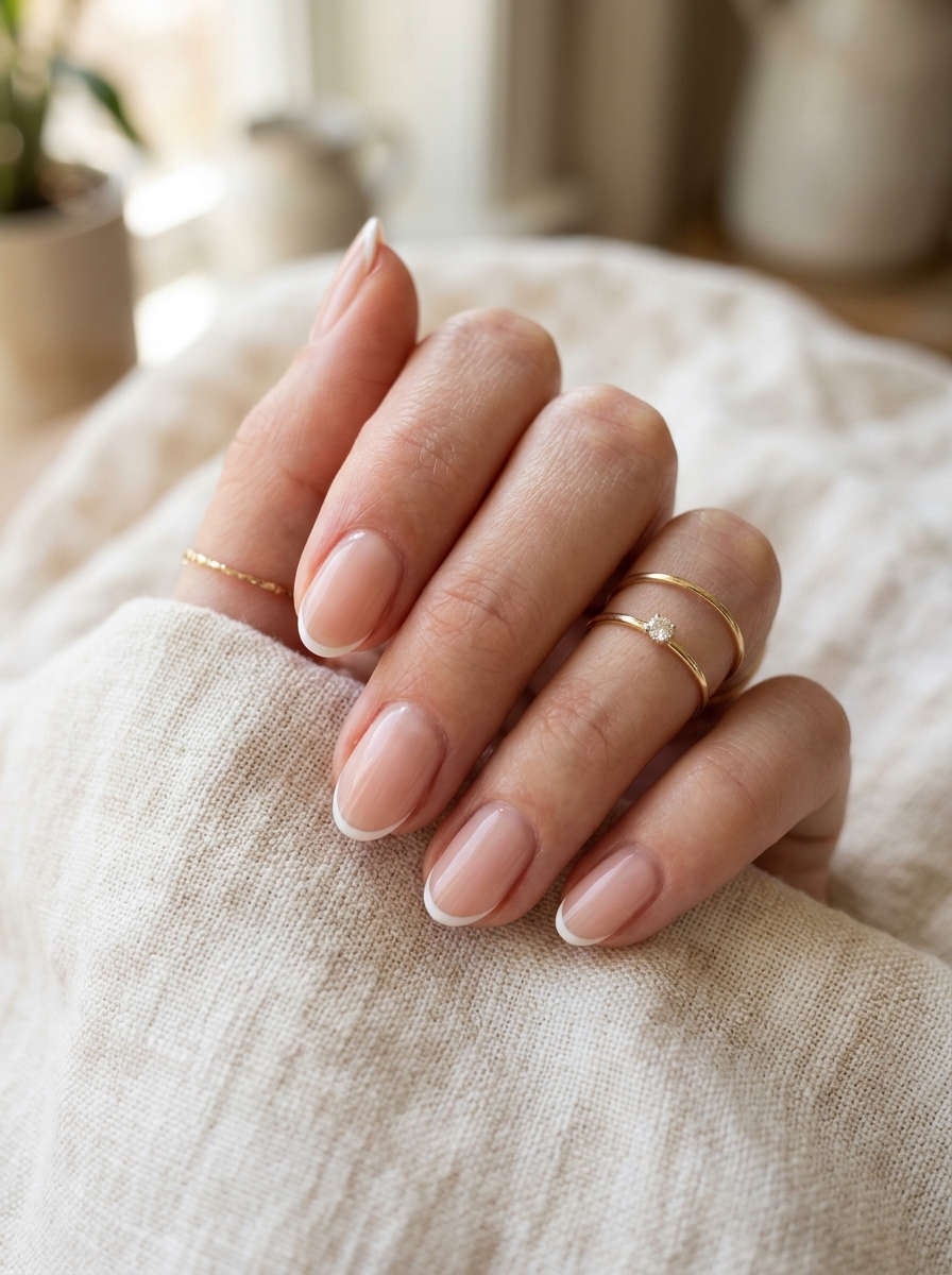 Nude Micro French Nails als Minimal Nails Inspiration 2026